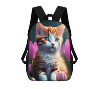 sinyumoney Sac À Dos Enfant Dessin Animé Floral Fantasy Kitten -1 17 Pouces, Sac À Dos De Voyage Décontracté Imprimé En 3D, Grand Sac À Dos Pour Garçons Et Filles