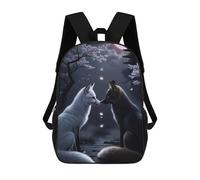 sinyumoney Sac À Dos Enfant Dessin Animé Fox Animal Moonlight 17 Pouces, Sac À Dos De Voyage Décontracté Imprimé En 3D, Grand Sac À Dos Pour Garçons Et Filles
