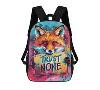 sinyumoney Sac À Dos Enfant Dessin Animé Fox Trust None Poster 17 Pouces, Sac À Dos De Voyage Décontracté Imprimé En 3D, Grand Sac À Dos Pour Garçons Et Filles