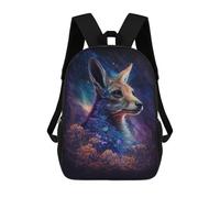sinyumoney Sac À Dos Enfant Dessin Animé Galactic Fox with Flowers -1 17 Pouces, Sac À Dos De Voyage Décontracté Imprimé En 3D, Grand Sac À Dos Pour Garçons Et Filles