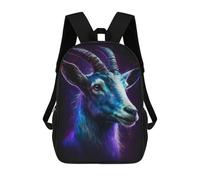 sinyumoney Sac À Dos Enfant Dessin Animé Glowing Neon Goat Art Print 17 Pouces, Sac À Dos De Voyage Décontracté Imprimé En 3D, Grand Sac À Dos Pour Garçons Et Filles