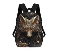 sinyumoney Sac À Dos Enfant Dessin Animé Golden Fox Art Deco 17 Pouces, Sac À Dos De Voyage Décontracté Imprimé En 3D, Grand Sac À Dos Pour Garçons Et Filles