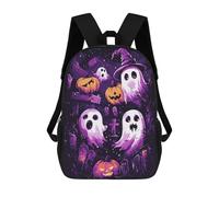 sinyumoney Sac À Dos Enfant Dessin Animé Halloween Ghosts And Pumpkins-2 17 Pouces, Sac À Dos De Voyage Décontracté Imprimé En 3D, Grand Sac À Dos Pour Garçons Et Filles