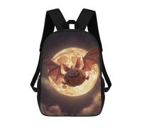 sinyumoney Sac À Dos Enfant Dessin Animé Halloween Pumpkin Bat Moon 17 Pouces, Sac À Dos De Voyage Décontracté Imprimé En 3D, Grand Sac À Dos Pour Garçons Et Filles