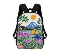 sinyumoney Sac À Dos Enfant Dessin Animé Hawaii Travel Destination 17 Pouces, Sac À Dos De Voyage Décontracté Imprimé En 3D, Grand Sac À Dos Pour Garçons Et Filles
