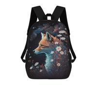 sinyumoney Sac À Dos Enfant Dessin Animé Magical Fox with Flowers 17 Pouces, Sac À Dos De Voyage Décontracté Imprimé En 3D, Grand Sac À Dos Pour Garçons Et Filles