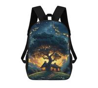 sinyumoney Sac À Dos Enfant Dessin Animé Magical Tree House Under Stars 17 Pouces, Sac À Dos De Voyage Décontracté Imprimé En 3D, Grand Sac À Dos Pour Garçons Et Filles