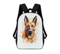 sinyumoney Sac À Dos Enfant Dessin Animé Malinois Watercolor Dog 17 Pouces, Sac À Dos De Voyage Décontracté Imprimé En 3D, Grand Sac À Dos Pour Garçons Et Filles