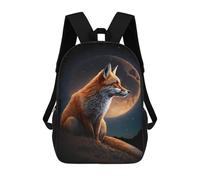 sinyumoney Sac À Dos Enfant Dessin Animé Moonlit Fox Majesty 17 Pouces, Sac À Dos De Voyage Décontracté Imprimé En 3D, Grand Sac À Dos Pour Garçons Et Filles