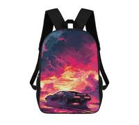sinyumoney Sac À Dos Enfant Dessin Animé Neon Night Drive 17 Pouces, Sac À Dos De Voyage Décontracté Imprimé En 3D, Grand Sac À Dos Pour Garçons Et Filles