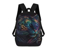 sinyumoney Sac À Dos Enfant Dessin Animé Neon Tiger Art Print-5 17 Pouces, Sac À Dos De Voyage Décontracté Imprimé En 3D, Grand Sac À Dos Pour Garçons Et Filles
