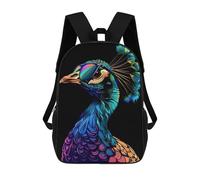 sinyumoney Sac À Dos Enfant Dessin Animé Peacock Colorful 17 Pouces, Sac À Dos De Voyage Décontracté Imprimé En 3D, Grand Sac À Dos Pour Garçons Et Filles