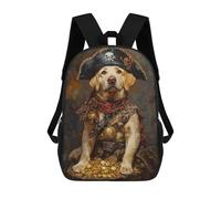 sinyumoney Sac À Dos Enfant Dessin Animé Pirate Dog Treasure Chest-68 17 Pouces, Sac À Dos De Voyage Décontracté Imprimé En 3D, Grand Sac À Dos Pour Garçons Et Filles