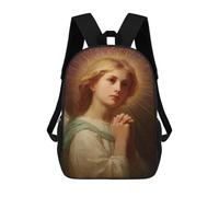 sinyumoney Sac À Dos Enfant Dessin Animé Praying Angel Painting-2 17 Pouces, Sac À Dos De Voyage Décontracté Imprimé En 3D, Grand Sac À Dos Pour Garçons Et Filles