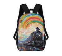 sinyumoney Sac À Dos Enfant Dessin Animé Rainbow Train Journey 17 Pouces, Sac À Dos De Voyage Décontracté Imprimé En 3D, Grand Sac À Dos Pour Garçons Et Filles