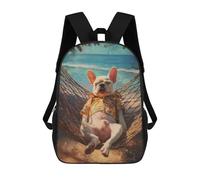 sinyumoney Sac À Dos Enfant Dessin Animé Relaxing French Bulldog in Hammock 17 Pouces, Sac À Dos De Voyage Décontracté Imprimé En 3D, Grand Sac À Dos Pour Garçons Et Filles