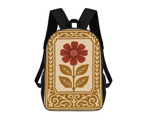 sinyumoney Sac À Dos Enfant Dessin Animé Retro Floral Illustration 17 Pouces, Sac À Dos De Voyage Décontracté Imprimé En 3D, Grand Sac À Dos Pour Garçons Et Filles