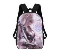 sinyumoney Sac À Dos Enfant Dessin Animé Samurai Beauty with Sakura Cat 17 Pouces, Sac À Dos De Voyage Décontracté Imprimé En 3D, Grand Sac À Dos Pour Garçons Et Filles