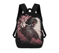 sinyumoney Sac À Dos Enfant Dessin Animé Samurai Warrior with Cherry Blossoms-1 17 Pouces, Sac À Dos De Voyage Décontracté Imprimé En 3D, Grand Sac À Dos Pour Garçons Et Filles