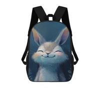 sinyumoney Sac À Dos Enfant Dessin Animé Smiling Bunny Illustration -1 17 Pouces, Sac À Dos De Voyage Décontracté Imprimé En 3D, Grand Sac À Dos Pour Garçons Et Filles