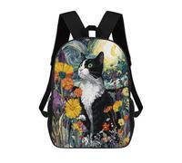 sinyumoney Sac À Dos Enfant Dessin Animé Starry Night Cat Garden -1 17 Pouces, Sac À Dos De Voyage Décontracté Imprimé En 3D, Grand Sac À Dos Pour Garçons Et Filles