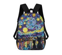 sinyumoney Sac À Dos Enfant Dessin Animé Starry Night Cats -19 17 Pouces, Sac À Dos De Voyage Décontracté Imprimé En 3D, Grand Sac À Dos Pour Garçons Et Filles