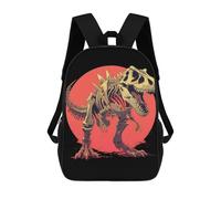 sinyumoney Sac À Dos Enfant Dessin Animé T-Rex Skeleton Pixel Art 17 Pouces, Sac À Dos De Voyage Décontracté Imprimé En 3D, Grand Sac À Dos Pour Garçons Et Filles