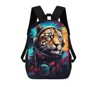 sinyumoney Sac À Dos Enfant Dessin Animé Tiger Astronaut Space Art 17 Pouces, Sac À Dos De Voyage Décontracté Imprimé En 3D, Grand Sac À Dos Pour Garçons Et Filles