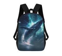 sinyumoney Sac À Dos Enfant Dessin Animé Whale in Space Poster 17 Pouces, Sac À Dos De Voyage Décontracté Imprimé En 3D, Grand Sac À Dos Pour Garçons Et Filles