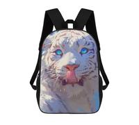 sinyumoney Sac À Dos Enfant Dessin Animé White Tiger 17 Pouces, Sac À Dos De Voyage Décontracté Imprimé En 3D, Grand Sac À Dos Pour Garçons Et Filles
