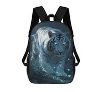 sinyumoney Sac À Dos Enfant Dessin Animé White Tiger with Glowing Eyes 17 Pouces, Sac À Dos De Voyage Décontracté Imprimé En 3D, Grand Sac À Dos Pour Garçons Et Filles