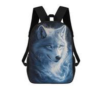 sinyumoney Sac À Dos Enfant Dessin Animé White Wolf in Blue Flames 17 Pouces, Sac À Dos De Voyage Décontracté Imprimé En 3D, Grand Sac À Dos Pour Garçons Et Filles