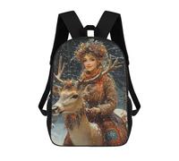 sinyumoney Sac À Dos Enfant Dessin Animé Winter Fantasy with Deer 17 Pouces, Sac À Dos De Voyage Décontracté Imprimé En 3D, Grand Sac À Dos Pour Garçons Et Filles