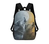 sinyumoney Sac À Dos Enfant Dessin Animé Wolves Howling at Moon 17 Pouces, Sac À Dos De Voyage Décontracté Imprimé En 3D, Grand Sac À Dos Pour Garçons Et Filles