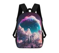 sinyumoney Sac À Dos Enfant Distant Future Cityscape Sac À Dos Scolaire 3D Sac À Dos Scolaire Pour Enfants Sacs D'école Sac À Dos Tendance Avec Poche Sacs À Livres 17inch