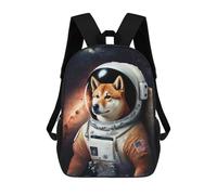 sinyumoney Sac À Dos Enfant Dog Astronaut in Space Suit-1 Sac À Dos Scolaire 3D Sac À Dos Scolaire Pour Enfants Sacs D'école Sac À Dos Tendance Avec Poche Sacs À Livres 17inch
