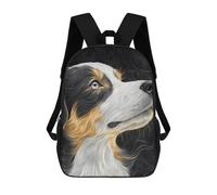 sinyumoney Sac À Dos Enfant Dog Portrait in Black And White Sac À Dos Scolaire 3D Sac À Dos Scolaire Pour Enfants Sacs D'école Sac À Dos Tendance Avec Poche Sacs À Livres 17inch