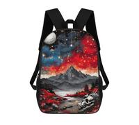 sinyumoney Sac À Dos Enfant Dragon Skull Landscape with Red Flowers Sac À Dos Scolaire 3D Sac À Dos Scolaire Pour Enfants Sacs D'école Sac À Dos Tendance Avec Poche Sacs À Livres 17inch