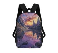 sinyumoney Sac À Dos Enfant Fantasy Mountain Lake Sac À Dos Scolaire 3D Sac À Dos Scolaire Pour Enfants Sacs D'école Sac À Dos Tendance Avec Poche Sacs À Livres 17inch
