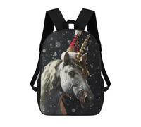 sinyumoney Sac À Dos Enfant Festive Unicorn Christmas Sac À Dos Scolaire 3D Sac À Dos Scolaire Pour Enfants Sacs D'école Sac À Dos Tendance Avec Poche Sacs À Livres 17inch
