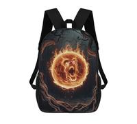 sinyumoney Sac À Dos Enfant Fiery Skull in Forest Sac À Dos Scolaire 3D Sac À Dos Scolaire Pour Enfants Sacs D'école Sac À Dos Tendance Avec Poche Sacs À Livres 17inch