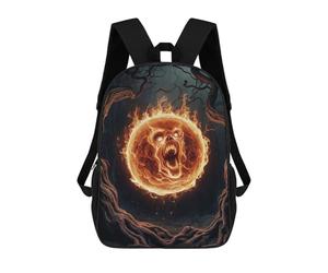 sinyumoney Sac À Dos Enfant Fiery Skull in Forest Sac À Dos Scolaire 3D Sac À Dos Scolaire Pour Enfants Sacs D'école Sac À Dos Tendance Avec Poche Sacs À Livres 17inch