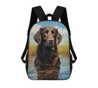 sinyumoney Sac À Dos Enfant FlatCoated Retriever Water Sac À Dos Scolaire 3D Sac À Dos Scolaire Pour Enfants Sacs D'école Sac À Dos Tendance Avec Poche Sacs À Livres 17inch