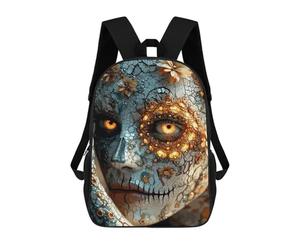 sinyumoney Sac À Dos Enfant Floral Skull Face Art Sac À Dos Scolaire 3D Sac À Dos Scolaire Pour Enfants Sacs D'école Sac À Dos Tendance Avec Poche Sacs À Livres 17inch