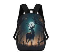 sinyumoney Sac À Dos Enfant Forest Deer Under Moonlight Sac À Dos Scolaire 3D Sac À Dos Scolaire Pour Enfants Sacs D'école Sac À Dos Tendance Avec Poche Sacs À Livres 17inch