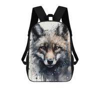 sinyumoney Sac À Dos Enfant Fox Beauty Black Ink Sac À Dos Scolaire 3D Sac À Dos Scolaire Pour Enfants Sacs D'école Sac À Dos Tendance Avec Poche Sacs À Livres 17inch