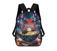 sinyumoney Sac À Dos Enfant Frog Eating Ramen Sac À Dos Scolaire 3D Sac À Dos Scolaire Pour Enfants Sacs D'école Sac À Dos Tendance Avec Poche Sacs À Livres 17inch