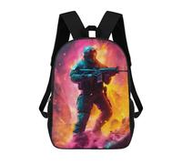 sinyumoney Sac À Dos Enfant Future Soldier in Action Sac À Dos Scolaire 3D Sac À Dos Scolaire Pour Enfants Sacs D'école Sac À Dos Tendance Avec Poche Sacs À Livres 17inch