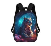 sinyumoney Sac À Dos Enfant Galactic Leopard Majesty -1 Sac À Dos Scolaire 3D Sac À Dos Scolaire Pour Enfants Sacs D'école Sac À Dos Tendance Avec Poche Sacs À Livres 17inch