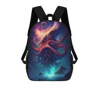 sinyumoney Sac À Dos Enfant Galactic Octopus Emergence Sac À Dos Scolaire 3D Sac À Dos Scolaire Pour Enfants Sacs D'école Sac À Dos Tendance Avec Poche Sacs À Livres 17inch